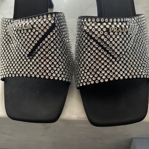 Authentic New Never Worn Prada Calzature Donna Sandals with Crystals - Picture 9 of 10